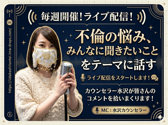 毎週ライブ配信！不倫の悩み